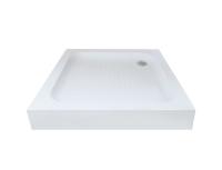 Душевой поддон квадратный, с сифоном, белый P-90125S-WH
