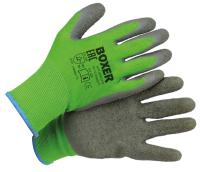 Перчатки BOXER из полиэстера с латексным покрытием, зеленые, BXR1910