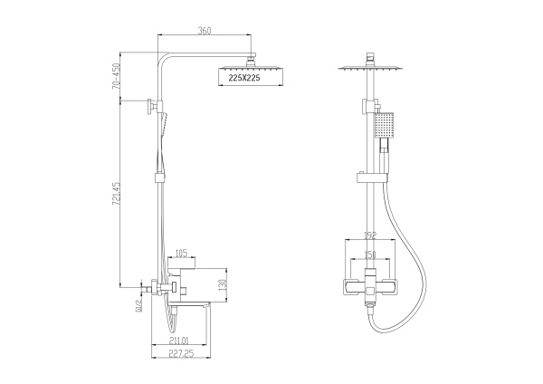 Душевая стойка с изливом ESTENA 29291ENB