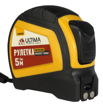 Рулетка Autolock Magnet Hook 5м x 19мм, автост, магнит двухсторон зацеп Ultima (1уп-12шт, 1кор-10уп)