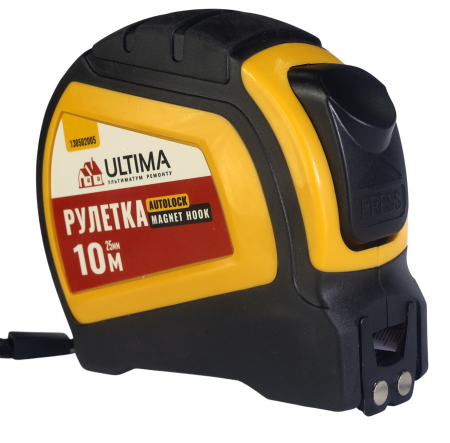 Рулетка Autolock Magnet Hook 10м x 25мм, автост, магнит двухстор зацеп Ultima (1уп-6шт, 1кор-8уп)