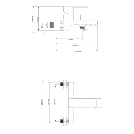 Смеситель для ванны TONES, TN20201