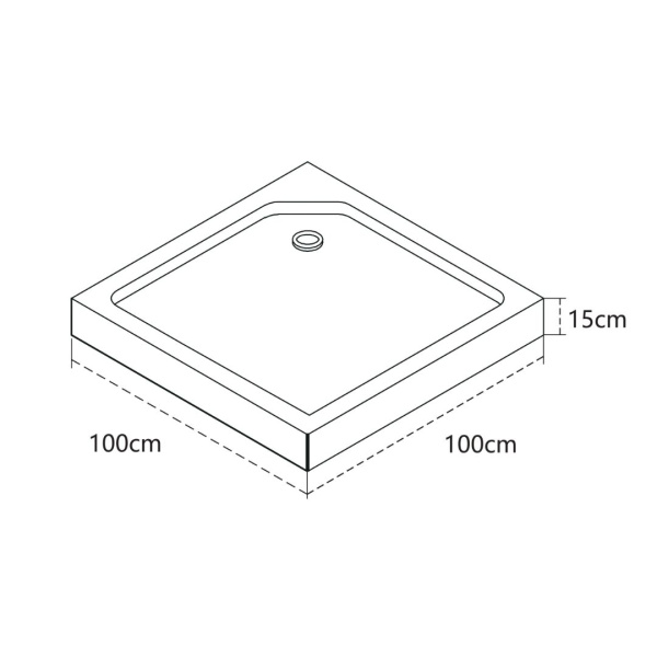 Душевой поддон квадратный, с сифоном, белый P-9015S-WH
