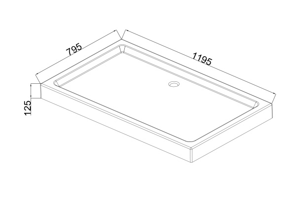 Душевой поддон прямоугольный , с сифоном, белый P-128125R-WH