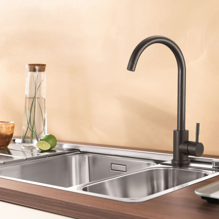 Смеситель для кухни нержавеющая сталь BALEAR 13435-1BLB черный