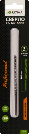 Сверло по металлу Ultima спиральное, удлиненное, P6M5, 3,0х100 мм